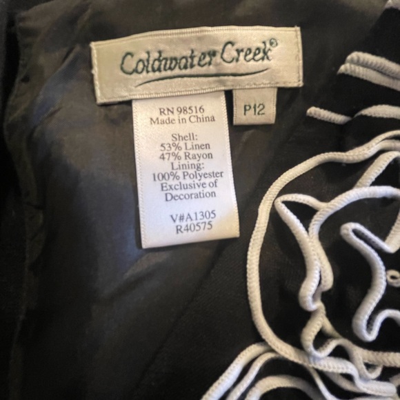 Coldwater Creek Black & White Linen Blend Dress P 12 FREE SHIP - Picture 4 of 4